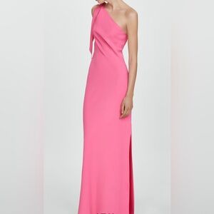 Mango Pink Sheath Cocktail Dress One Shoulder